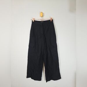 COS Cargo Wide Leg Linen Blend Lightweight Cargo Pants 4